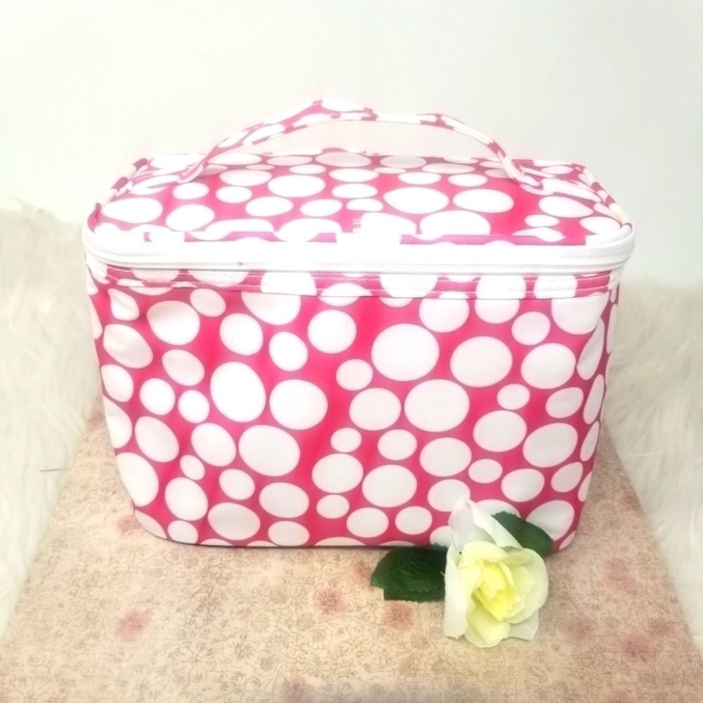 PINK POLKA DOT MAKEUP BAG